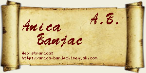 Anica Banjac vizit kartica